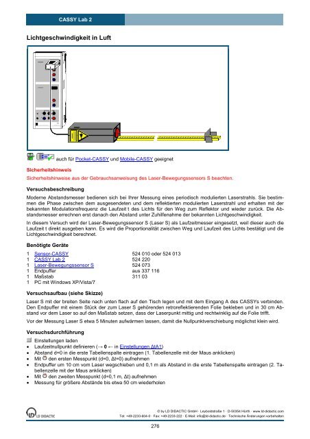 CASSY Lab 2 - Institut für Experimentelle Kernphysik