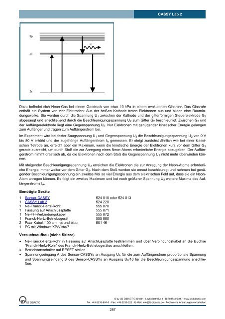 CASSY Lab 2 - Institut für Experimentelle Kernphysik