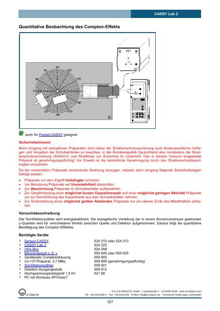 CASSY Lab 2 - Institut für Experimentelle Kernphysik