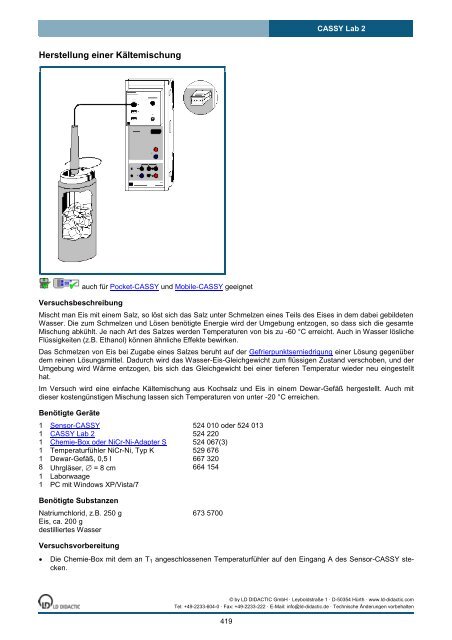 CASSY Lab 2 - Institut für Experimentelle Kernphysik