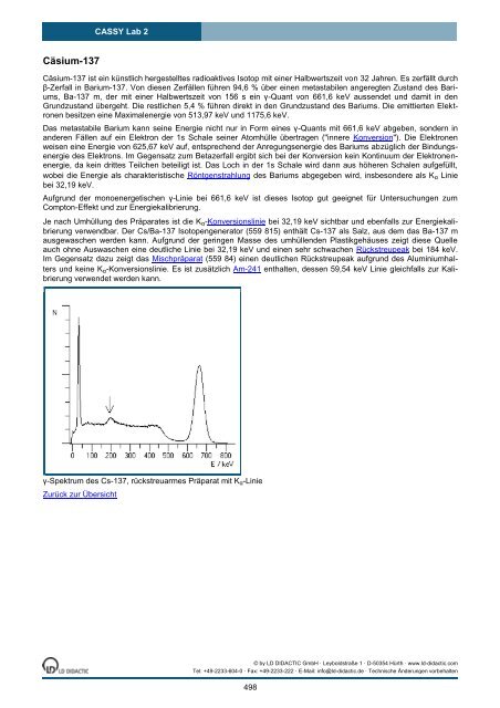 CASSY Lab 2 - Institut für Experimentelle Kernphysik