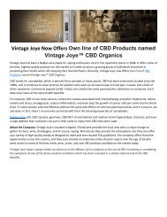 Vintage Joye Now Offers Own line of CBD Products named Vintage Joye™ CBD Organics