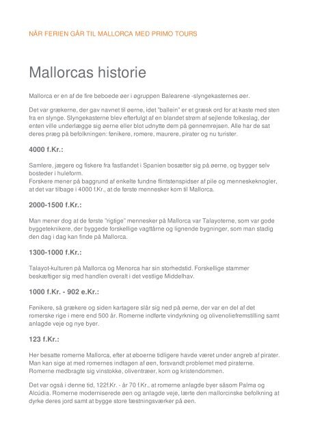 Destination: mallorca