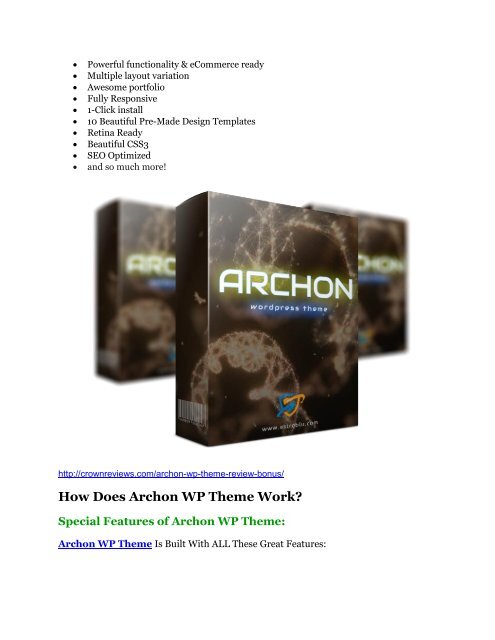 Archon WP Theme review in detail and (FREE) $21400 bonus