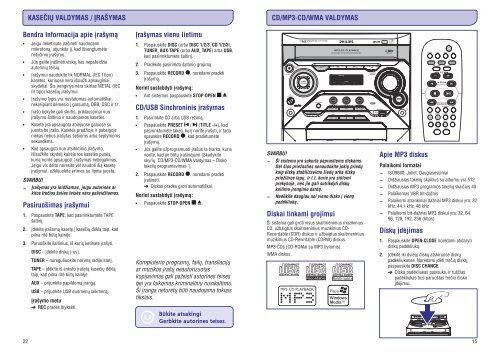 Philips Minicha&icirc;ne hi-fi MP3 - Mode d&rsquo;emploi - LIT