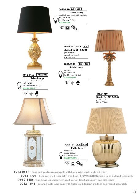 Washington Lighting - Table and Floor Lamps