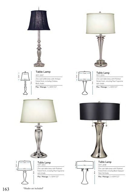 Washington Lighting - Table and Floor Lamps