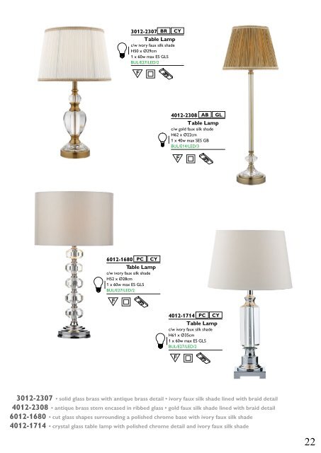 Washington Lighting - Table and Floor Lamps