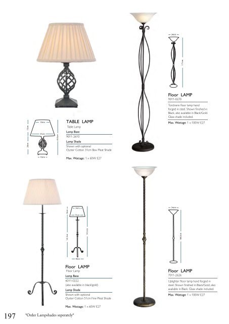 Washington Lighting - Table and Floor Lamps