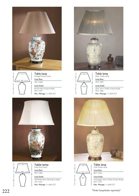 Washington Lighting - Table and Floor Lamps