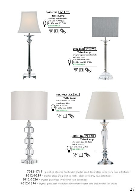 Washington Lighting - Table and Floor Lamps