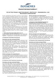 Produktinformationsblatt und Kundeninformation - Pantaenius ...