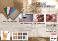Kork Mosaik Prospekt A4 für Händler und Wiederverkäufer