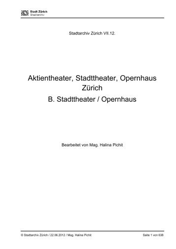 VII.12. B. Stadttheater, Opernhaus.pdf - Stadt Zürich