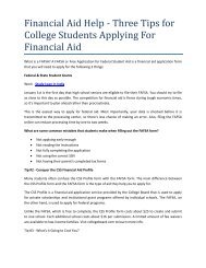 Financial Aid Help - Three Tips For College Students Applying For Financial Aid