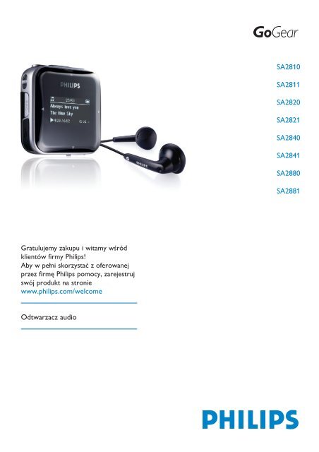 Philips GoGEAR Baladeur MP3 - Mode d&rsquo;emploi - POL