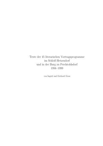 Texte der 45 literarischen Vortragsprogramme im SchloÃŸ ... - IPQ