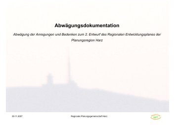 Abwägung der - bei Regionale-Planung.de