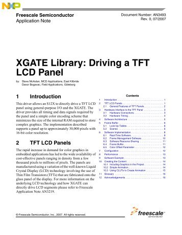 XGATE Library - Driving a TFT