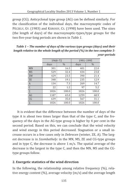 Károly Tar: Energetic Parameters of the Wind Directions