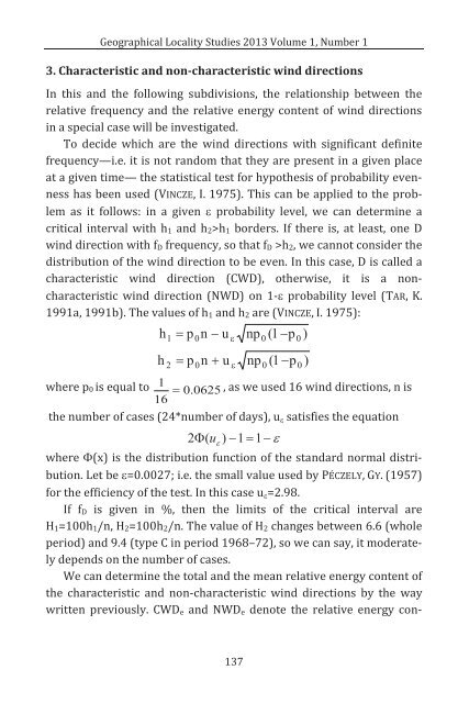 Károly Tar: Energetic Parameters of the Wind Directions