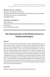 Wojciech Goryl & Ádám Harmat: The Characteristics of the Biomass Sector in Poland and Hun­gary