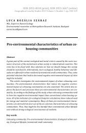 Luca Rozália Száraz: Pro-environmental Characteristics of Urban Cohousing Communities
