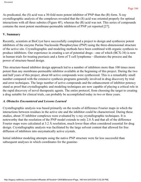 netLibrary - eBook Summary Structure-based Drug Design by ...