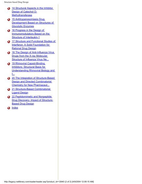 netLibrary - eBook Summary Structure-based Drug Design by ...