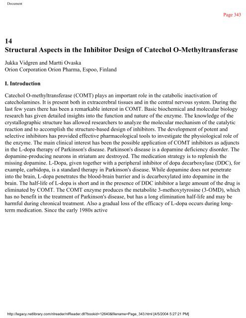 netLibrary - eBook Summary Structure-based Drug Design by ...