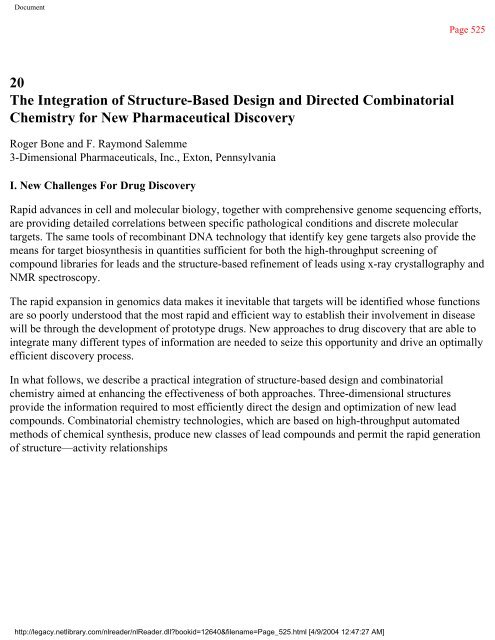 netLibrary - eBook Summary Structure-based Drug Design by ...