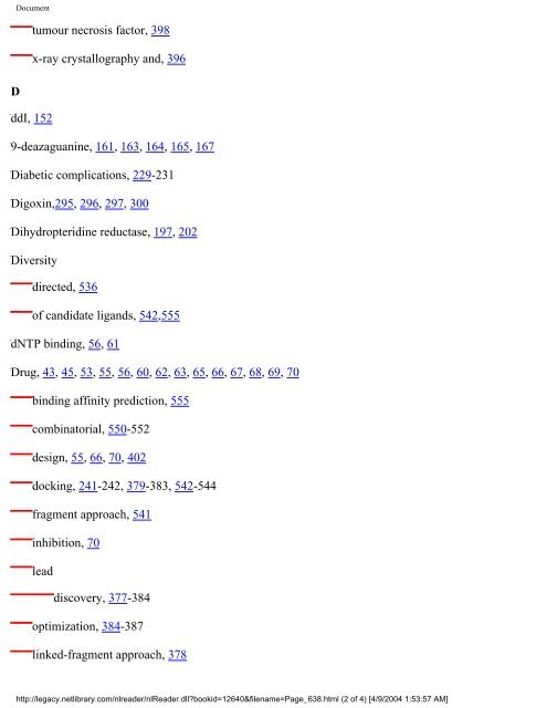 netLibrary - eBook Summary Structure-based Drug Design by ...