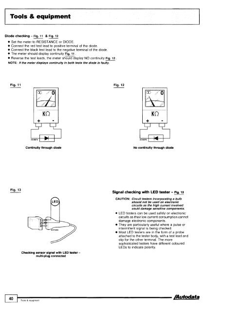 Autodata - Diagnostic Trouble Codes Fault locations and probable causes - 2004 edition