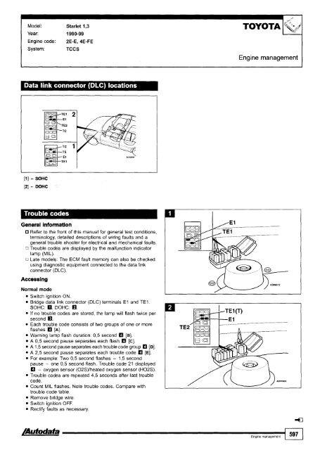 Autodata - Diagnostic Trouble Codes Fault locations and probable causes - 2004 edition