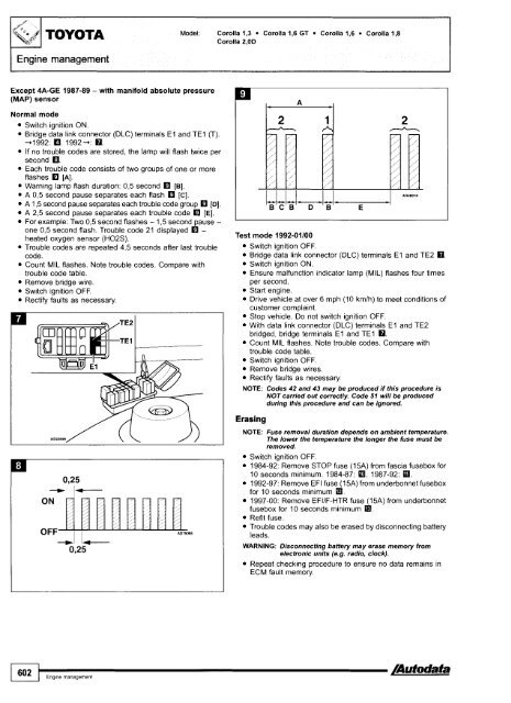 Autodata - Diagnostic Trouble Codes Fault locations and probable causes - 2004 edition