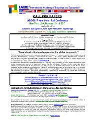 IABE-2017 New York Call For Papers