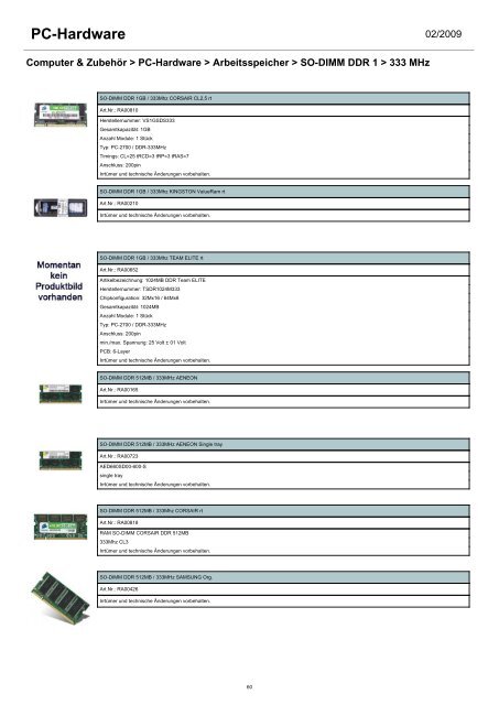 - Arbeitsspeicher - Controller & I/O Karten - CPU - Festplatten ...