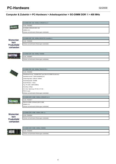 - Arbeitsspeicher - Controller & I/O Karten - CPU - Festplatten ...