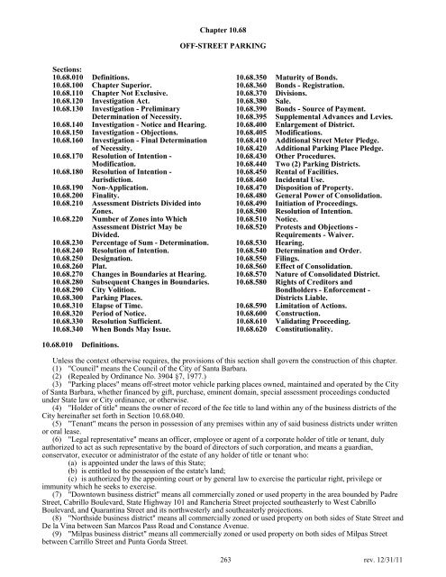 Municipal Code, Complete - City of Santa Barbara