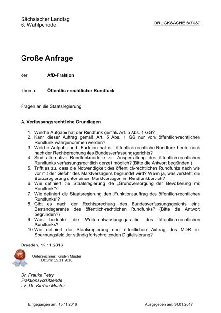 Große Anfrage