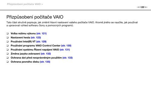 Sony VPCSB1C7E - VPCSB1C7E Istruzioni per l'uso Ceco