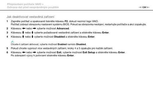 Sony VPCSB1C7E - VPCSB1C7E Istruzioni per l'uso Ceco