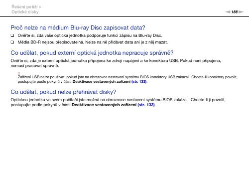 Sony VPCSB1C7E - VPCSB1C7E Istruzioni per l'uso Ceco