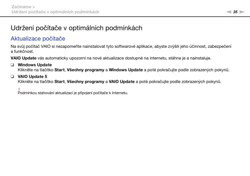 Sony VPCSB1C7E - VPCSB1C7E Istruzioni per l'uso Ceco