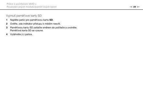Sony VPCSB1C7E - VPCSB1C7E Istruzioni per l'uso Ceco