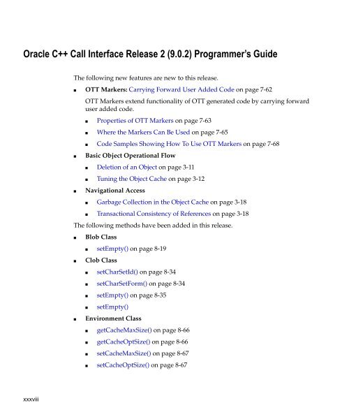 Oracle C++ Call Interface Programmer's Guide