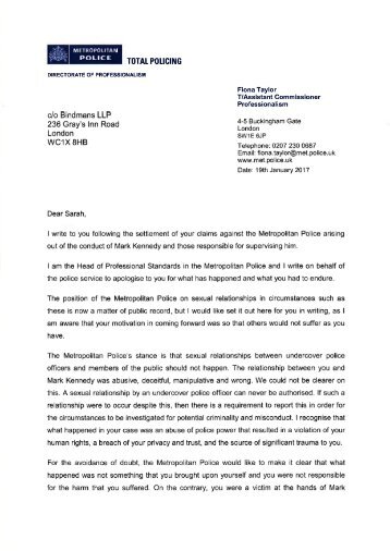 Letter from AC Taylor to Bindmans LLP 19JAN17