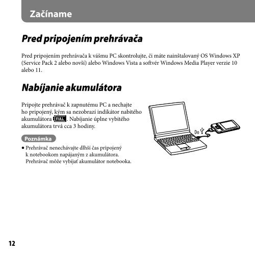 Sony NWZ-A828 - NWZ-A828 Istruzioni per l'uso Slovacco