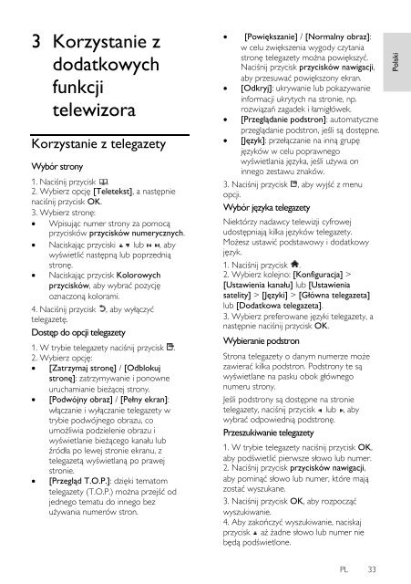 Philips TV LCD - Mode d&rsquo;emploi - POL