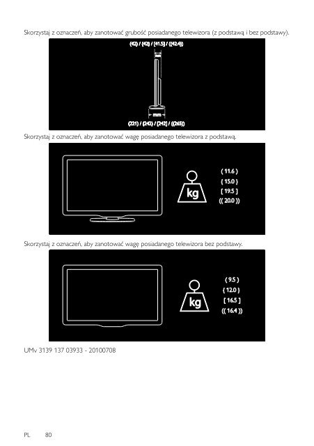 Philips TV LCD - Mode d&rsquo;emploi - POL